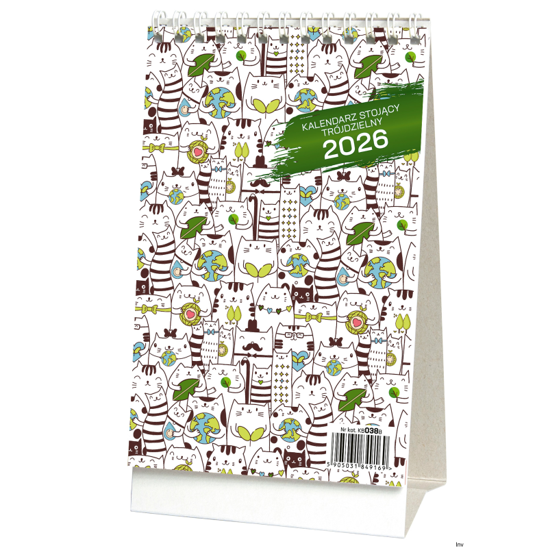 Kalendarz stojący trójdzielny KB038B Mix 2026 Wokół Nas