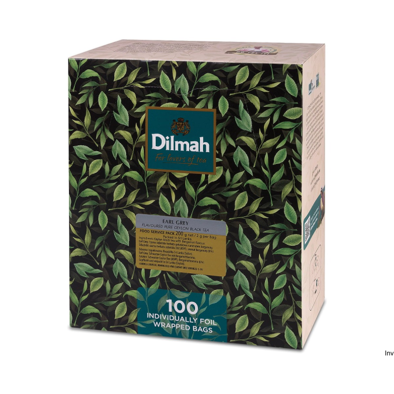 Herbata Dilmah Earl Grey 100 kopert 2g czarna z zawieszką