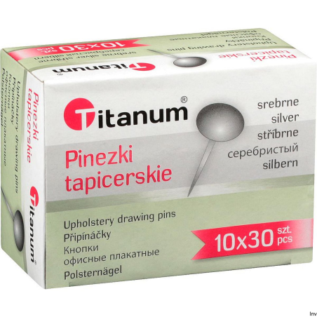 Pinezka tapicerska Titanium 30 sztuk, długość szpilki 14,5 mm, 82785