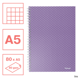 Kołonotatnik Esselte ColourBreeze A5 w kratkę lawendowy 628469
