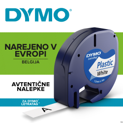 Taśma Dymo 12mm/4m plastikowa biała S0721660
