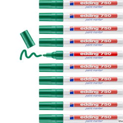 Marker lakierowy Edding 750 zielony 2-4 mm końcówka okrągła do oznaczania powierzchni