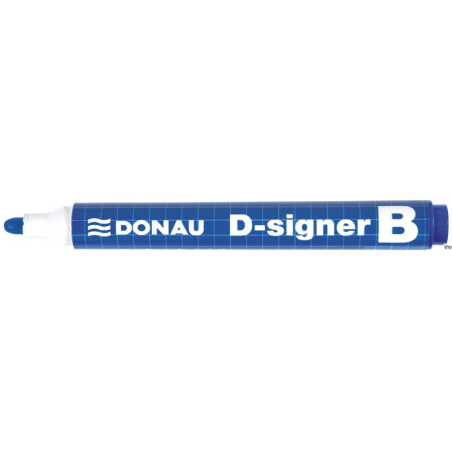 Marker Donau D-SIGNER niebieski okrągły 4 mm, tusz nietoksyczny, do 72 godzin bez wysychania, długość linii 200 m