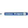 Marker Donau D-SIGNER niebieski okrągły 4 mm, tusz nietoksyczny, do 72 godzin bez wysychania, długość linii 200 m
