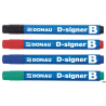 Marker Donau D-SIGNER niebieski okrągły 4 mm, tusz nietoksyczny, do 72 godzin bez wysychania, długość linii 200 m