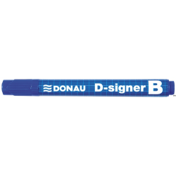 Marker Donau D-SIGNER niebieski okrągły 4 mm, tusz nietoksyczny, do 72 godzin bez wysychania, długość linii 200 m