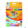 Kredki ołówkowe BIC Kids Evolution Triangle ECOlutions 10 sztuk + 2 kolory, ekologiczne, trójkątne, nietoksyczne