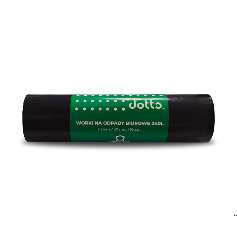 Worki na śmieci Dotts 240l 10 sztuk czarne mocne LDPE 30 mic