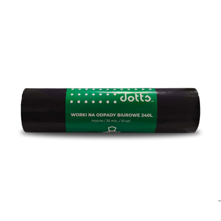 Worki na śmieci Dotts 240l 10 sztuk czarne mocne LDPE 30 mic