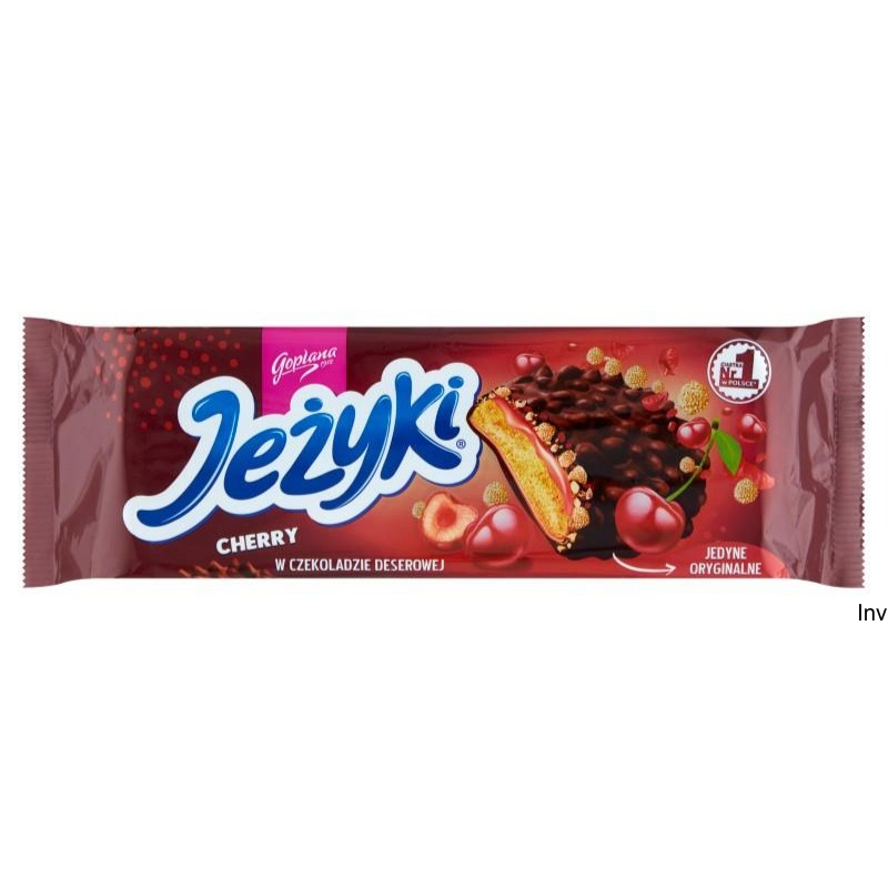 Ciastka Jeżyki Dark Cherry 140g w czekoladzie deserowej