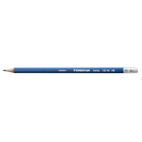Ołówek Staedtler NORICA S132-46 z gumką, twardość HB, sześciokątny, drewniany, średnica grafitu 2 mm