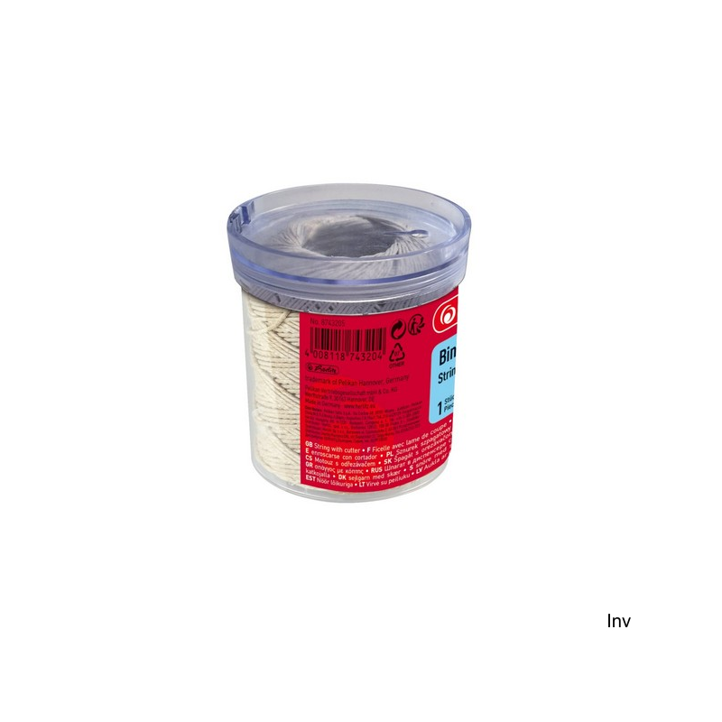 Sznurek Herlitz Pack-O-Mat 120 m w pojemniku z nożem odcinającym i spinaczem