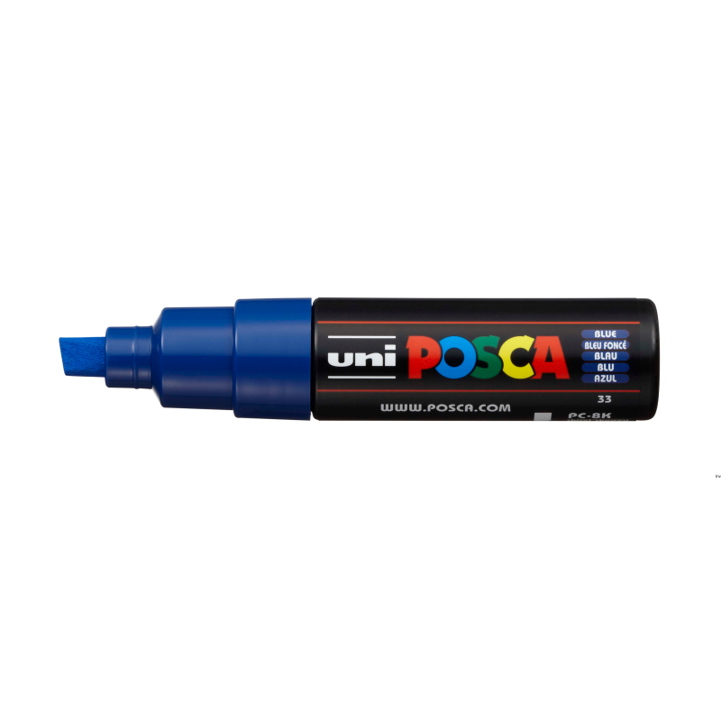 Marker Uni PC-8K niebieski do pisania i malowania po różnych powierzchniach, grubość linii 8 mm