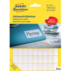 Białe minietykiety Avery...