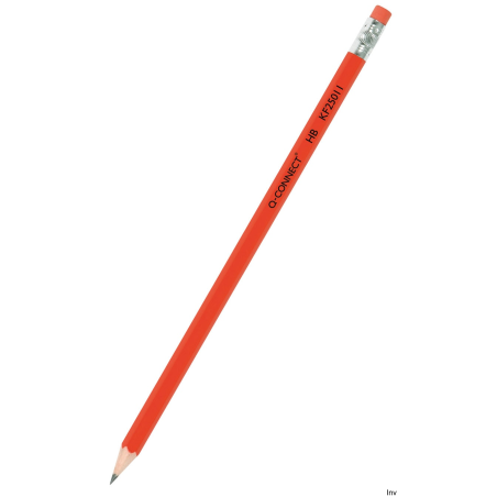 Ołówek drewniany HB z gumką Q-CONNECT, lakierowany, czerwony, długość grafitu 175 mm