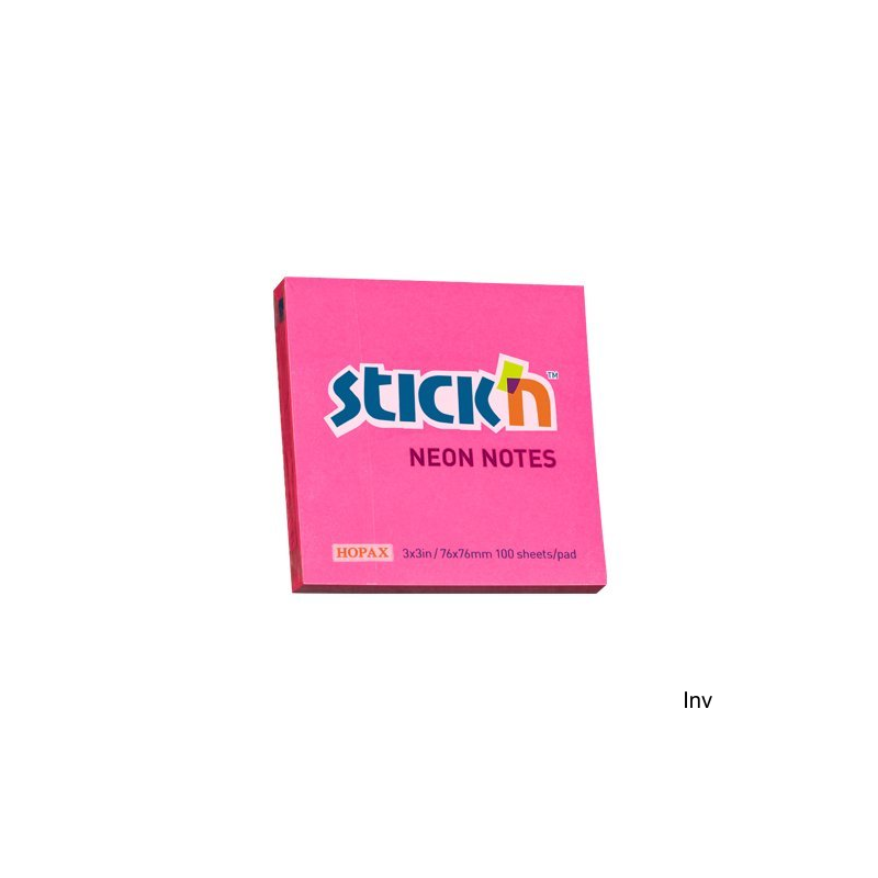 Bloczek samoprzylepny StickN 76x76mm ciemnoróżowy neonowy 100 karteczek