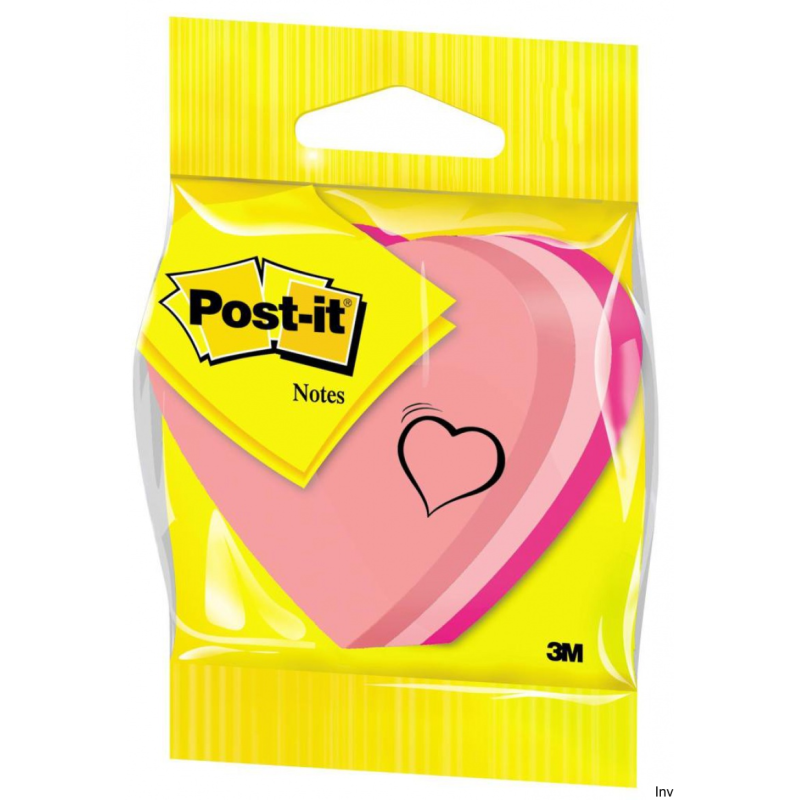 Post-It 3M Bloczek Serce Neonowe 225 kartek 70-72gsm Mix Kolorów