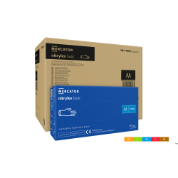 Rękawice nitrylowe diagnostyczne Nitrylex Basic bezpudrowe niebieskie XL, 100 sztuk