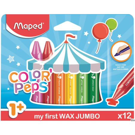 Kredki świecowe JUMBO 12 kolorów Maped