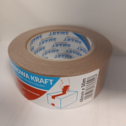 Taśma pakowa papierowa brązowa 48mm x 50m KRAFT, klej kauczukowy, ekologiczna, jednostronnie klejąca