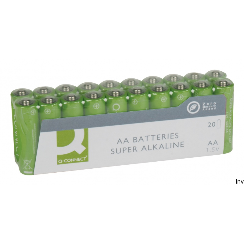 Baterie alkaliczne Q-CONNECT AA LR06 1,5V 20 sztuk zielone