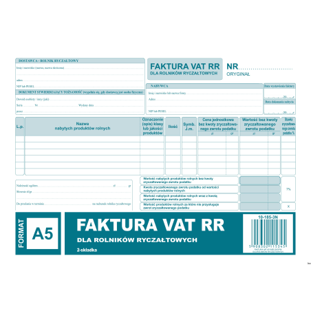 185-3N Faktura VAT RR A5 80kartek MICHALCZYK i PROKOP