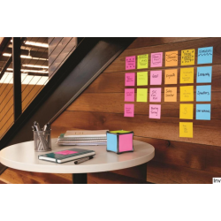 Post-It 3M Karteczki Samoprzylepne Super Sticky 21 bloczków + 3 GRATIS, 90 kolorowych karteczek 76x76mm