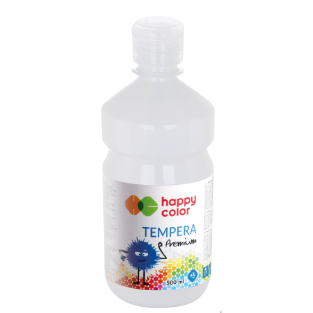 Farba tempera Happy Color 500ml biała do malowania papieru, drewna, szkła i plastiku