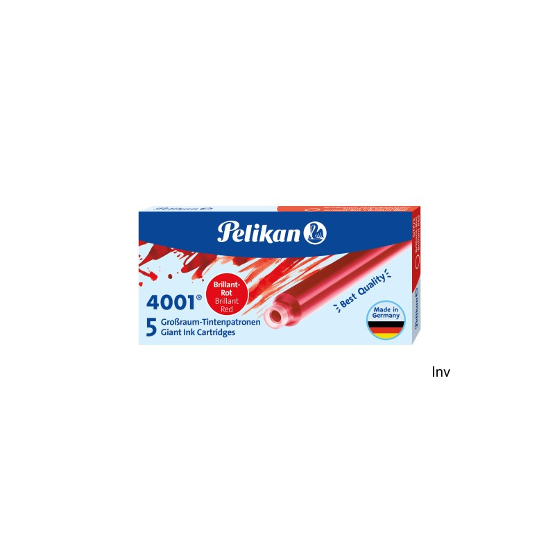 Naboje atramentowe Pelikan GTP/5 czerwone 310623 - 5 sztuk