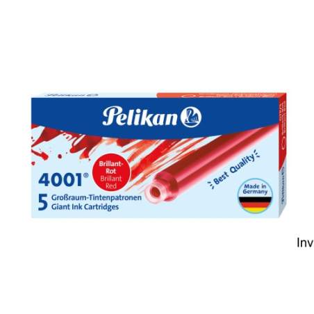 Naboje atramentowe Pelikan GTP/5 czerwone 310623 - 5 sztuk