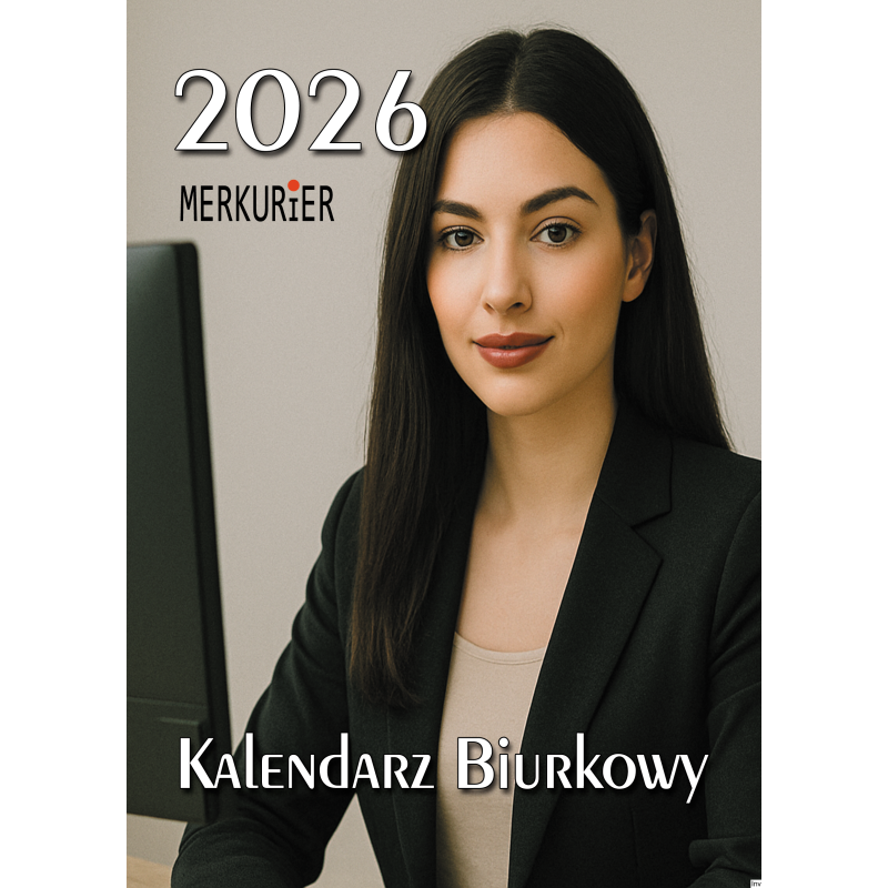 Kalendarz biurowy Beskidy B1-MERKURIER-2023, stojący, kolorowy, 14 x 20,5 cm, kalendarium dwukolorowe