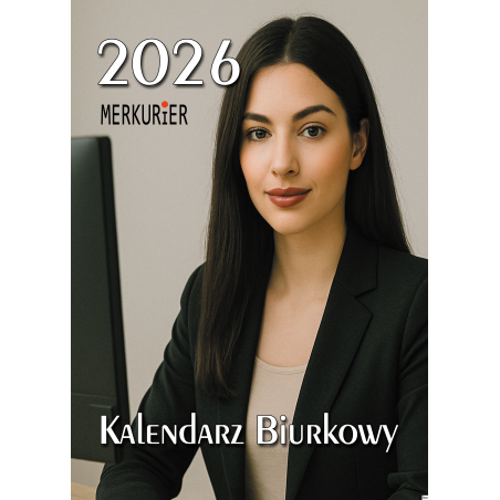 Kalendarz biurowy Beskidy B1-MERKURIER-2023, stojący, kolorowy, 14 x 20,5 cm, kalendarium dwukolorowe