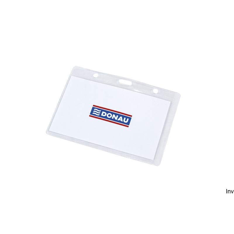 Identyfikator miękki Biella 105x65 mm transparentny z otworem do mocowania