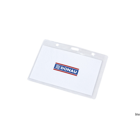 Identyfikator miękki Biella 105x65 mm transparentny z otworem do mocowania