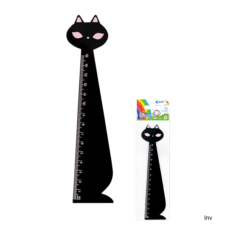 Linijka drewniana KOT 15cm Fiorello