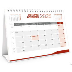 Kalendarz stojący miesięczny Wokół Nas 2026, 230x170 mm, 12 stron, biały papier 70g/m2, z zaznaczonymi świętami
