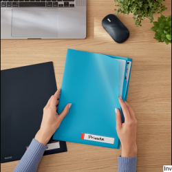 Folder A4 Leitz Cosy z 3 przegródkami, niebieski, na 40 kartek, matowe wykończenie
