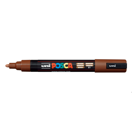 Marker brązowy PC-5M POSCA UNI 1,8-2,5 mm do rysowania i oznaczania na różnych powierzchniach