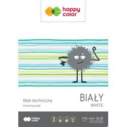 Blok techniczny biały 170g A4 Happy Color 3550