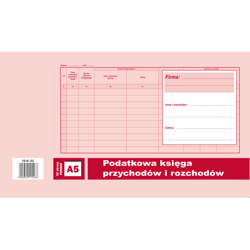 Podatkowa księga przychodów i rozchodów A5 offset Michalczyk i Prokop