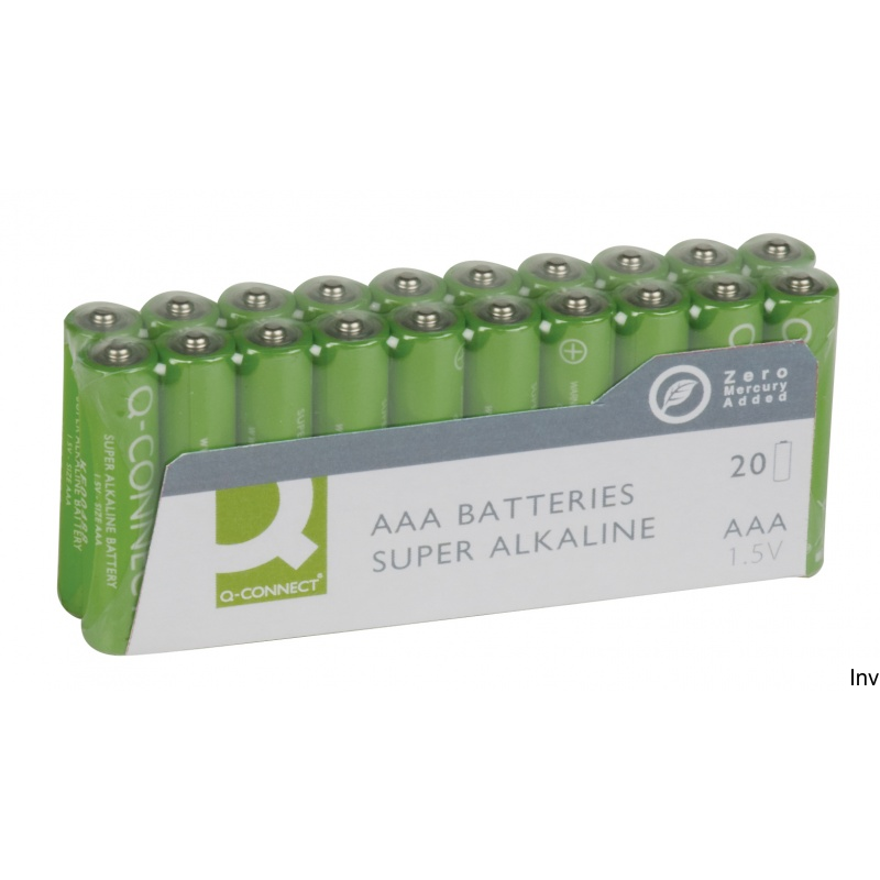 Baterie alkaliczne Q-CONNECT AAA LR03 1,5V 20 sztuk zielone