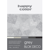 Blok Happy Color Deco Grey A4, 170g, 20 arkuszy, 5 odcieni szarości