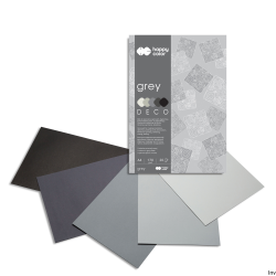 Blok Happy Color Deco Grey A4, 170g, 20 arkuszy, 5 odcieni szarości