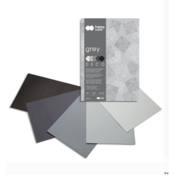 Blok Happy Color Deco Grey A4, 170g, 20 arkuszy, 5 odcieni szarości