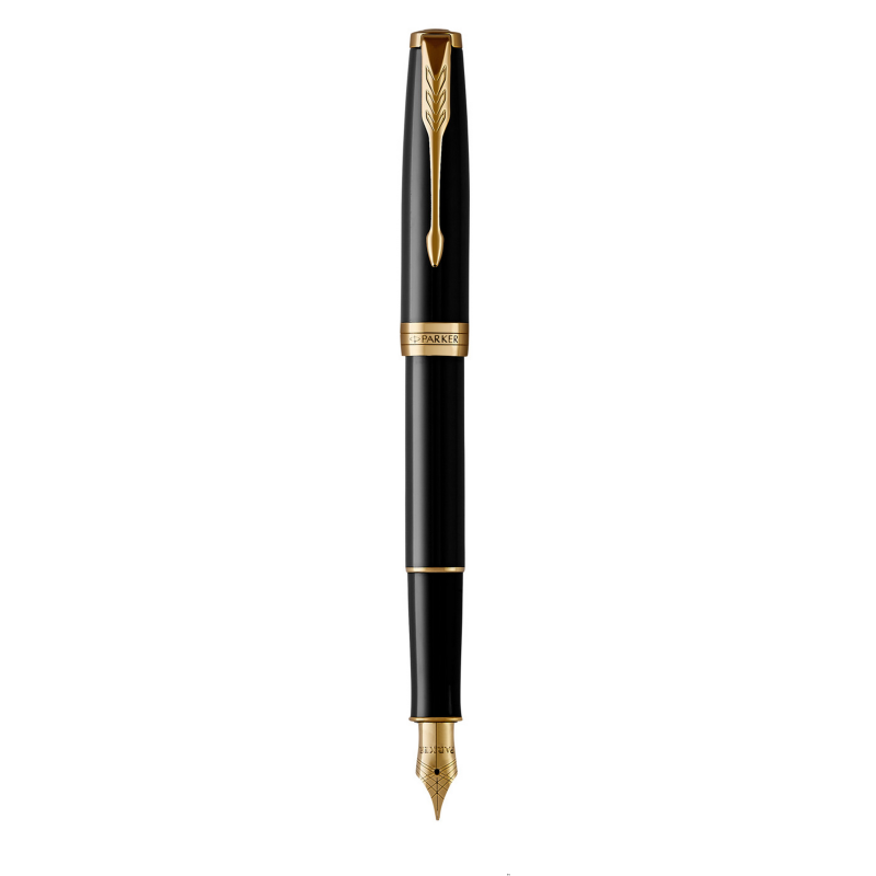 Pióro wieczne Parker Sonnet Black Lacquer GT M ze stalówką, giftbox