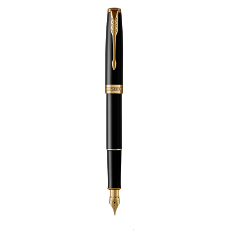 Pióro wieczne Parker Sonnet Black Lacquer GT M ze stalówką, giftbox