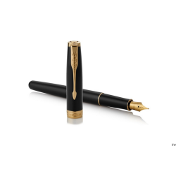 Pióro wieczne Parker Sonnet Black Lacquer GT M ze stalówką, giftbox