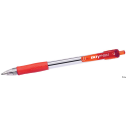 Długopis automatyczny Rystor BOY PEN BP EKO czerwony z gumowym uchwytem i wymiennym wkładem F-120