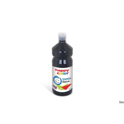 Farba TEMPERA Premium 1000ml czarna Happy Color do malowania papieru, drewna, szkła, metalu i plastiku