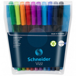Długopis SCHNEIDER VIZZ, M, 10szt., pudełko z zawieszką, mix kolorów, 10 szt.